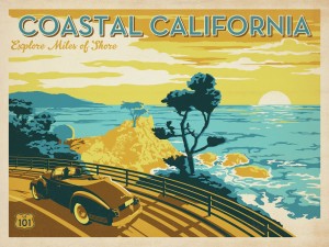 Coastal California travel poster